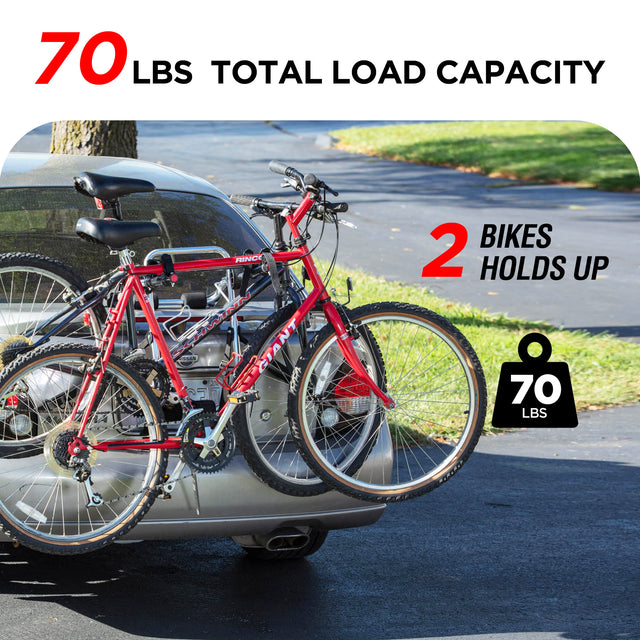 2-Bike Trunk Mount Rack, 70 LBS Capacity