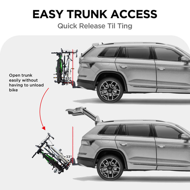 2-Bike Hitch Rack with Bike Lock, Foldable
