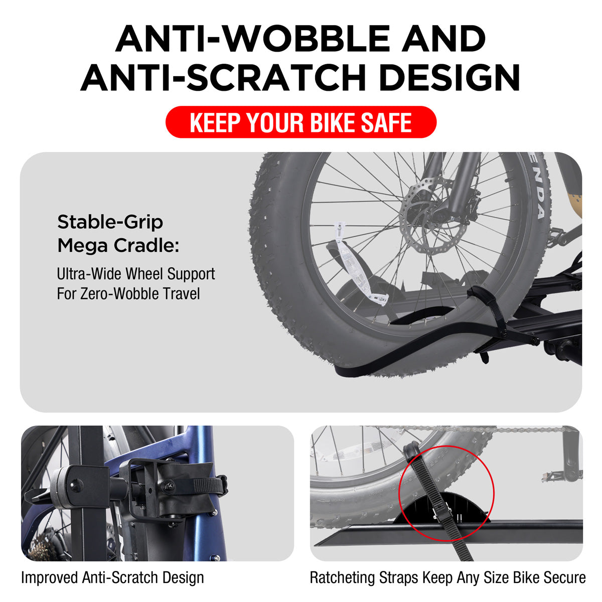 2-Bike Hitch E-Bike Rack, Easy Fold and Tilt