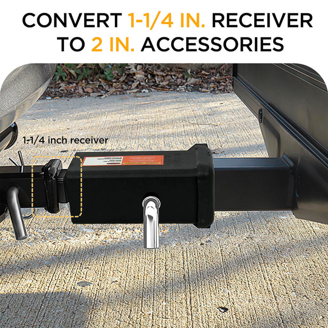 1-1/4 to 2 Hitch Adapter, 350 LBS Capacity Hitch Converter, Rust-Resistant
