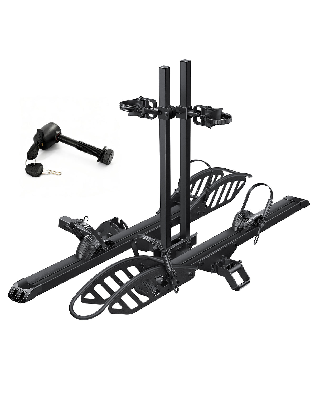 2-Bike Hitch E-Bike Rack, Easy Fold and Tilt, Heavy Duty with Lock