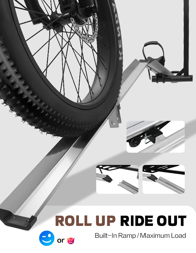 Single Hitch E-Bike Rack with Ramp and Lock