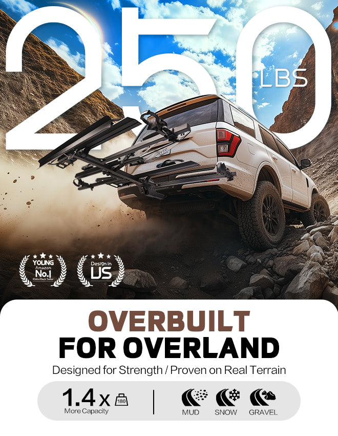 3-Bike Hitch E-Bike Rack with Ramp, Foldable