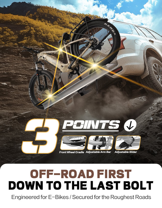 Single Hitch E-Bike Rack with Ramp, Foldable with Lock