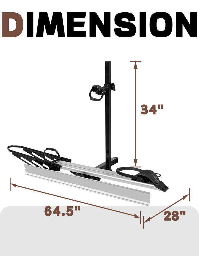 Single Hitch E-Bike Rack with Ramp, Foldable with Lock