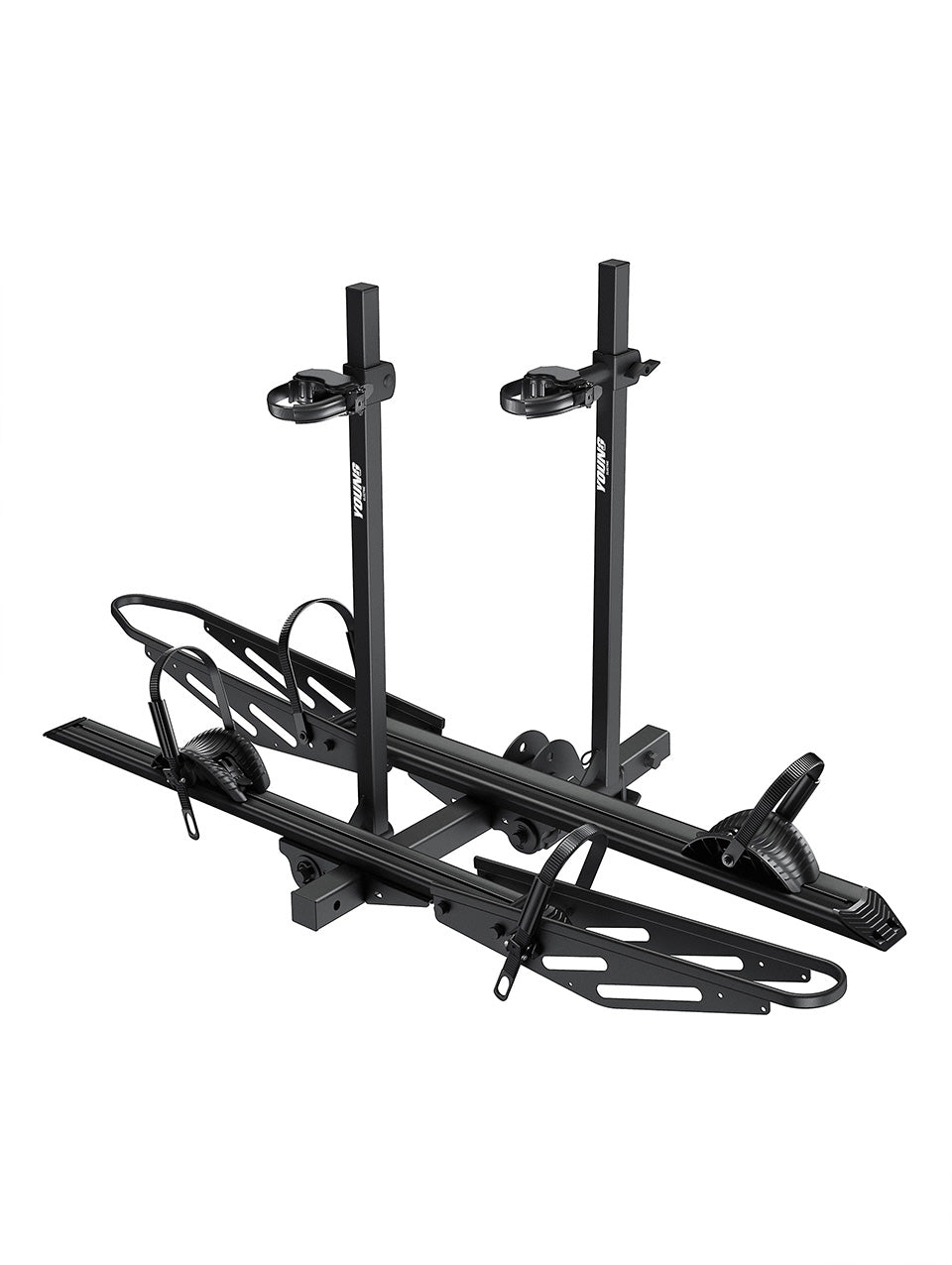 Expandable Add-On Compatible, 4187 2-Bike Hitch Mount Rack for E-Bikes, 200 LBS Heavy-Duty Bike Carrier, Fits 5" Fat Tire & 52" Wheelbase, Foldable Design for Cars SUVs Trucks RVs with 2" Receiver