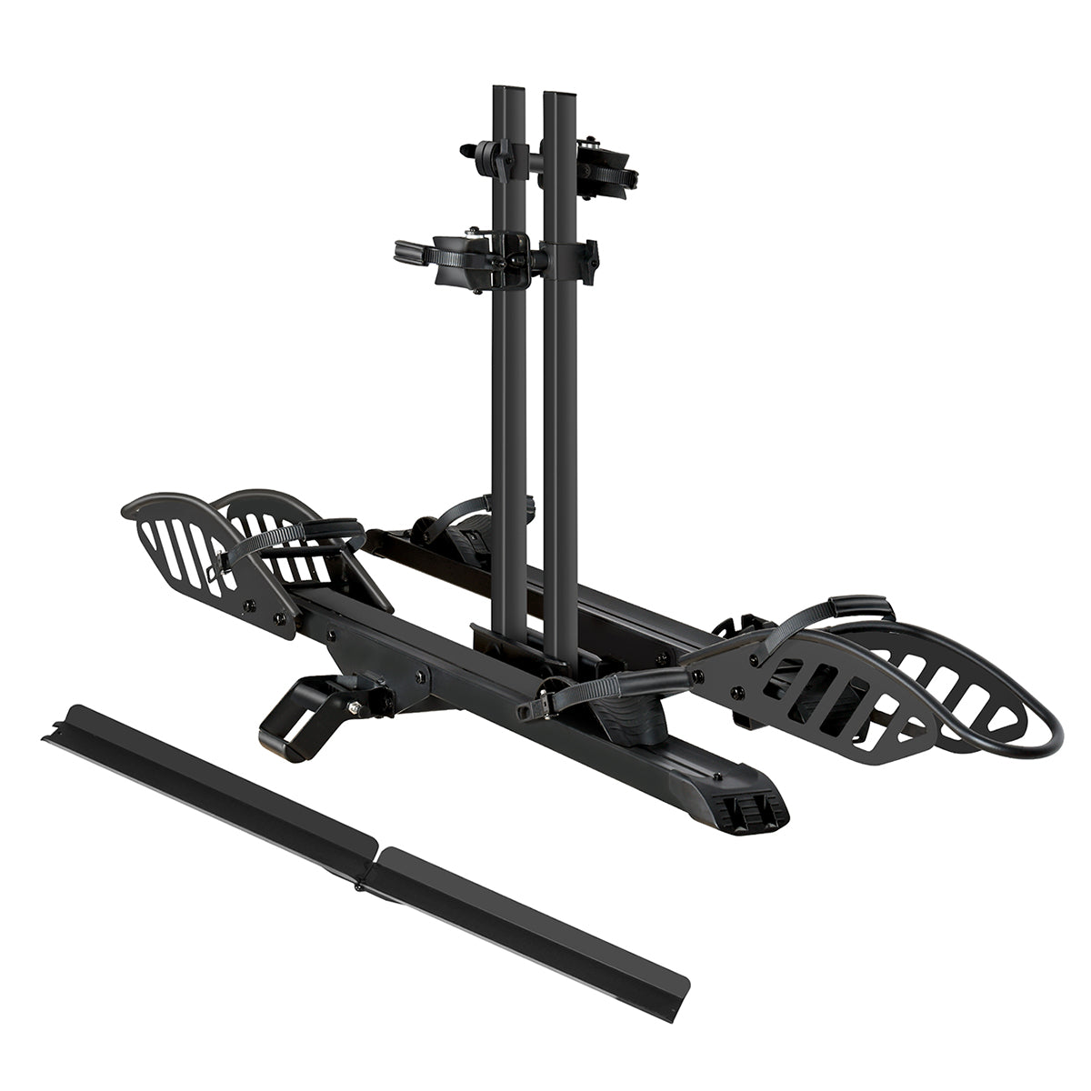 2-Bike Hitch E-Bike Rack, Easy Fold and Tilt, Heavy Duty with Ramp