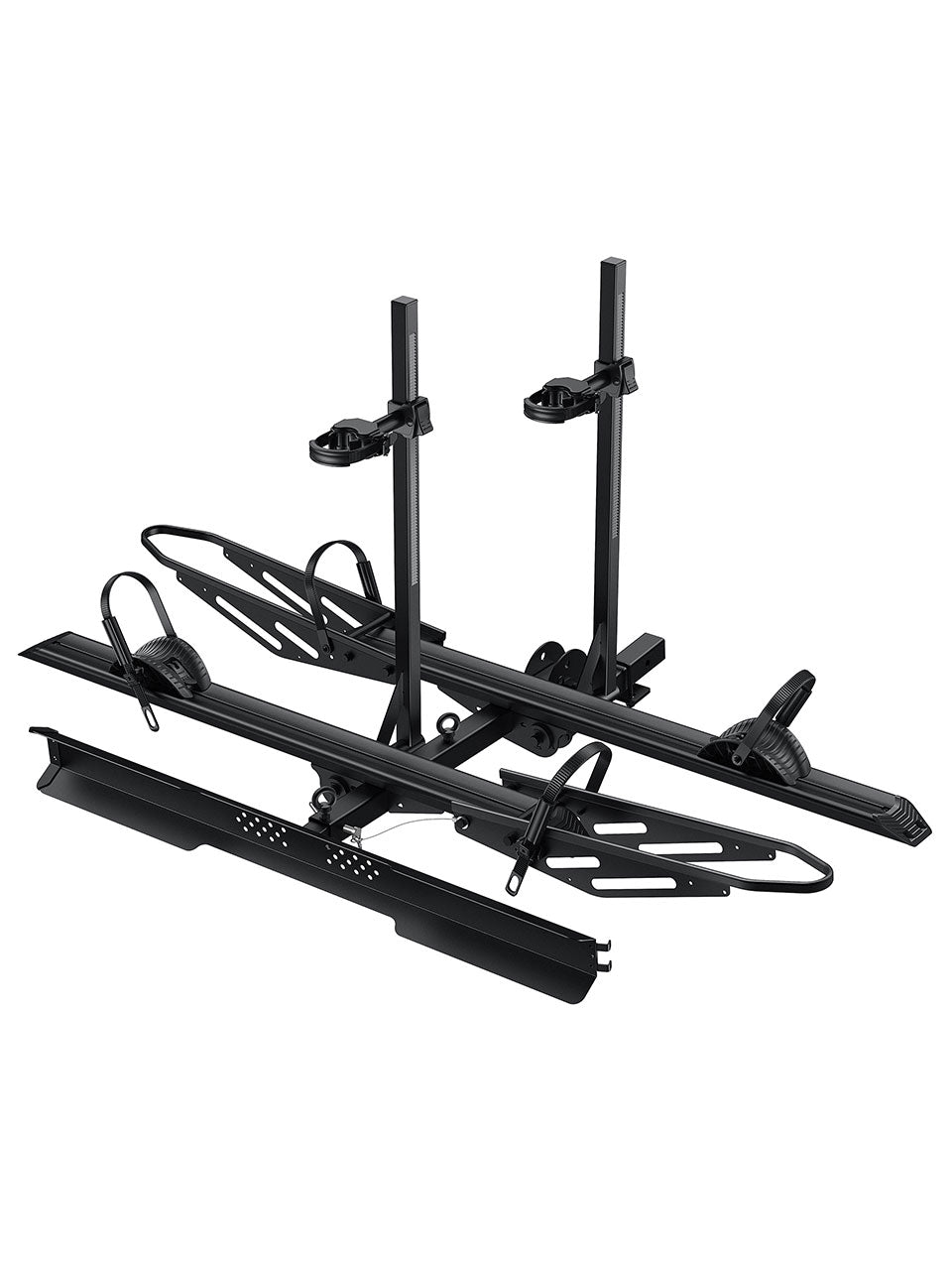 300 LB Off-Road Ultimate 2-Bike E-Bike Hitch Rack with Ramp, 150 LBS per Bike, Heavy Duty Dual Safety Lock, Fits 5" Fat Tire E-Bikes, Foldable for 2" Receiver