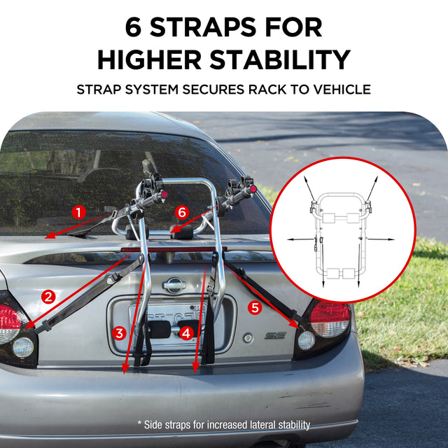 2-Bike Trunk Mount Rack, 70 LBS Capacity