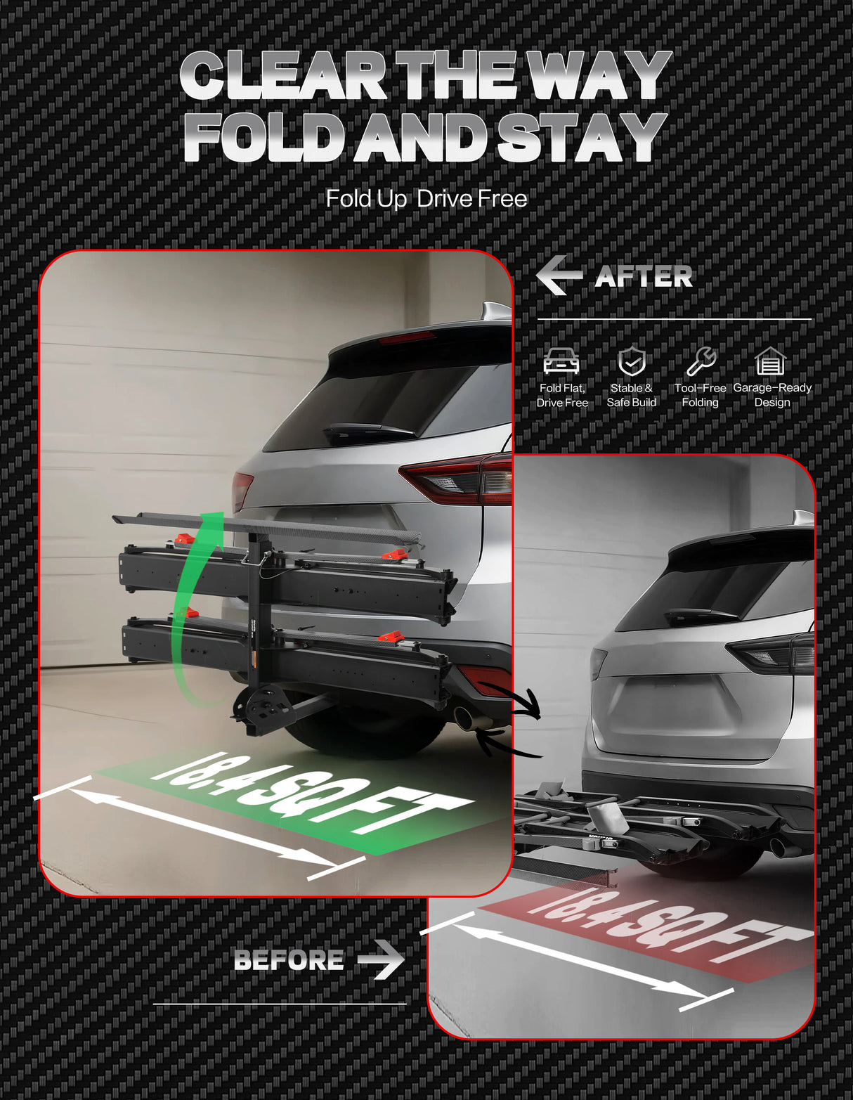 200lbs Capacity Tire-Clamp E-bike Rack with Ramp