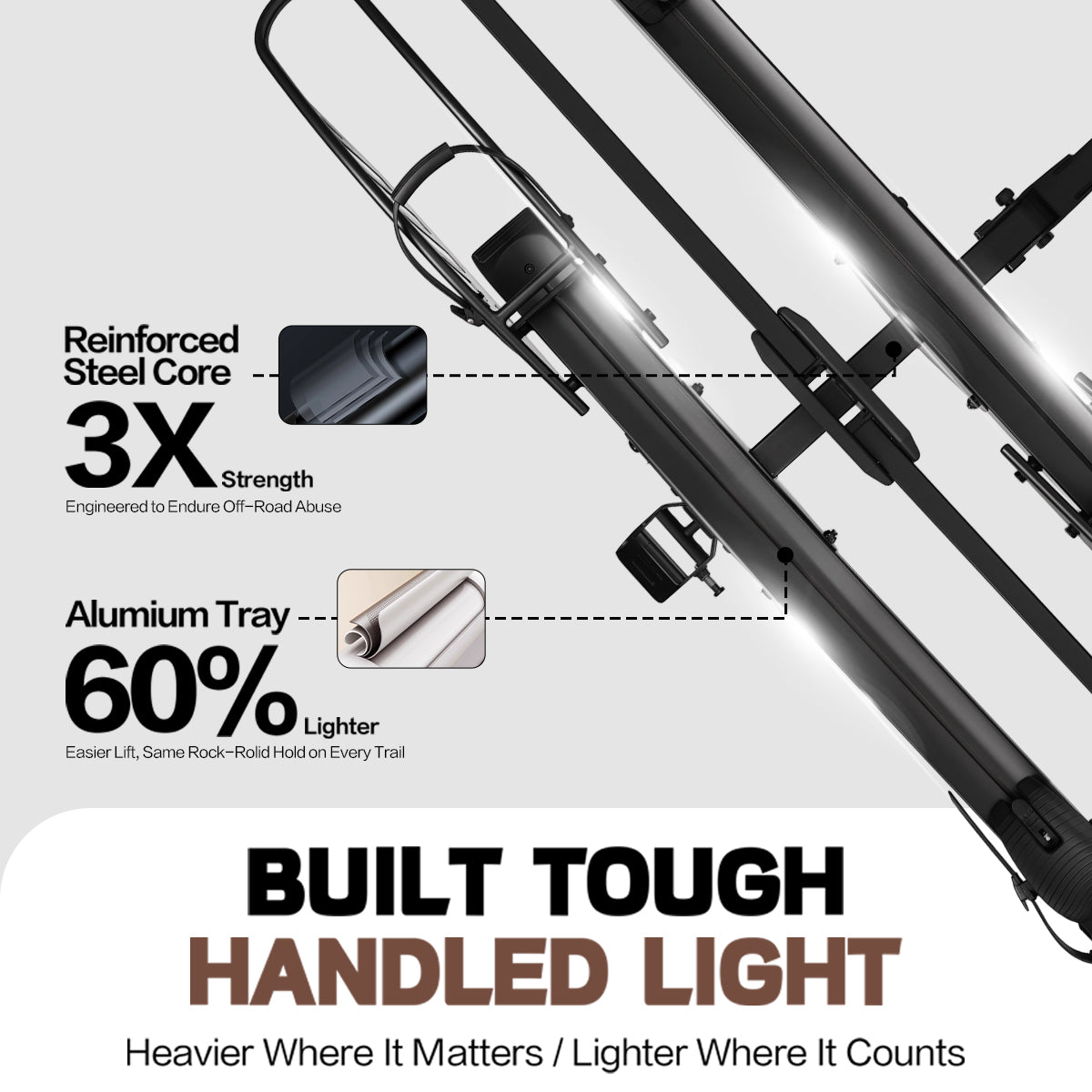 2-Bike Hitch E-Bike Rack, Easy Fold and Tilt, Heavy Duty