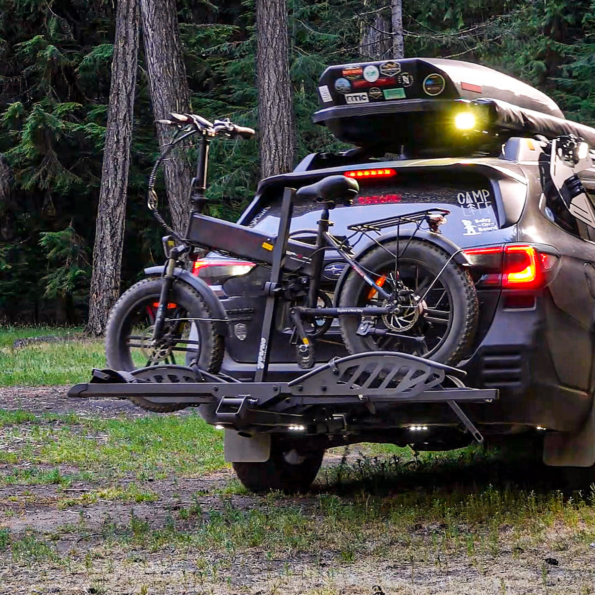 2-Bike Hitch E-Bike Rack, Easy Fold and Tilt