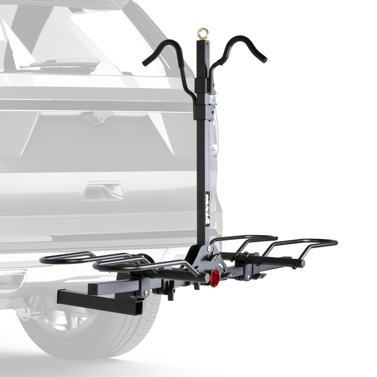 2-Bike Hitch Rack with Lock, Folding Fat Tire Bike Carrier, 200 LBS, 2'' Receiver