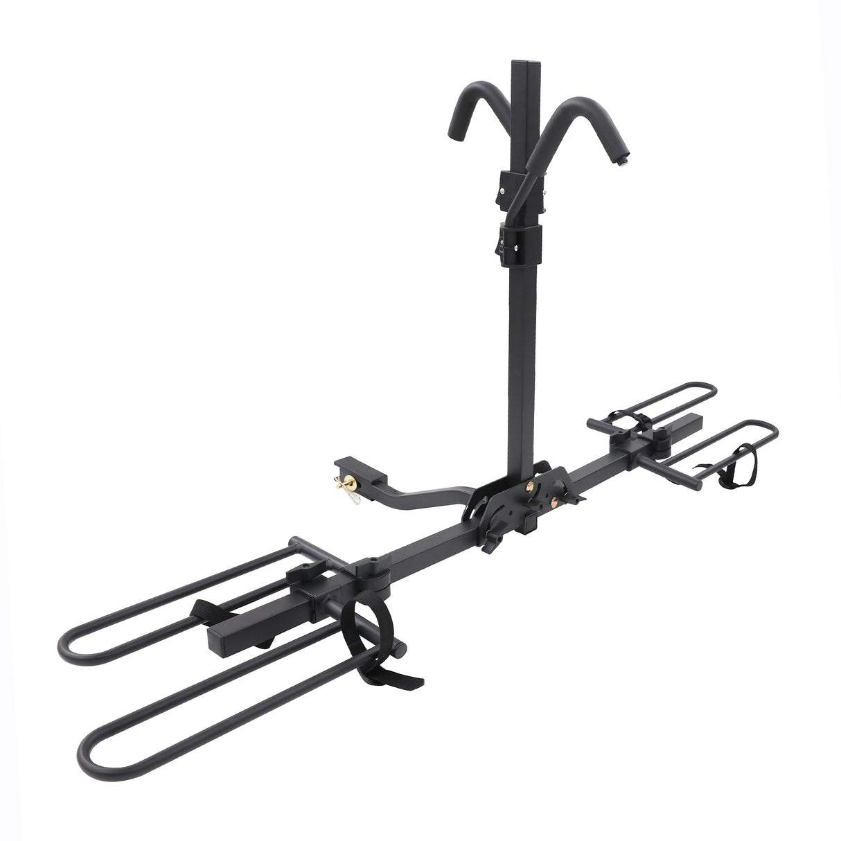 2-Bike Hitch Mount Carrier, Folding Platform Bike Rack, 80 LBS Capacity, Fits 2'' Receiver