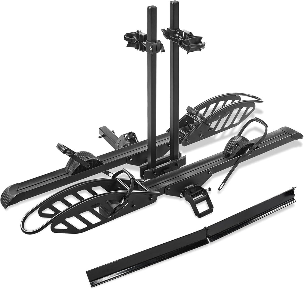 2-Bike Hitch E-Bike Rack with Ramp, Easy Fold and Tilt, Heavy Duty