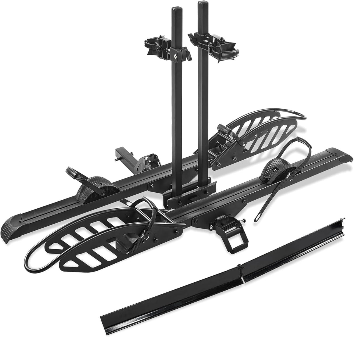 2-Bike Hitch E-Bike Rack with Ramp, Easy Fold and Tilt, Heavy Duty