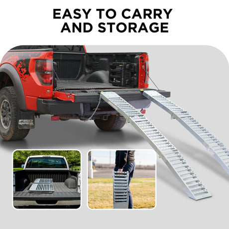 HEAVY-DUTY TRI-FOLD STEEL RAMPS FOR ATVS AND BIKES, 1000 LOAD CAPACITY