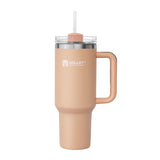 40oz Tumbler with Handle and Straw, Stainless Steel Leakproof Insulated Mug, Beige Rose