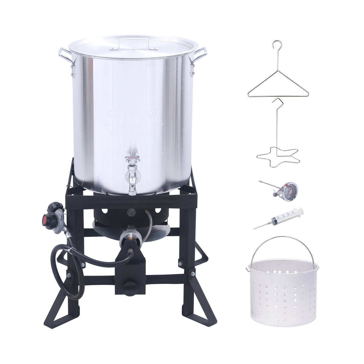 36 Qt. Turkey Deep Fryer Pot, Outdoor Turkey Boiler With Drain Spout & Propane Burner