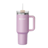 40oz Tumbler with Handle and Straw, Stainless Steel Leakproof Insulated Mug, Light Purple