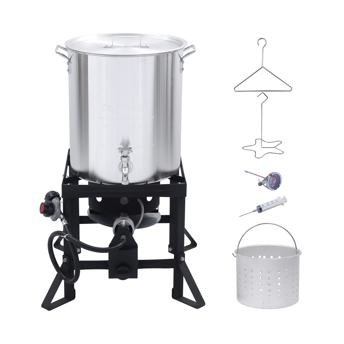 36 Qt. Turkey Deep Fryer Pot, Outdoor Turkey Boiler With Drain Spout & Propane Burner