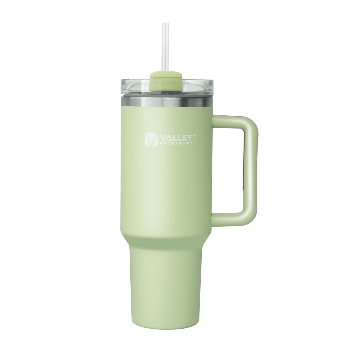 40oz Tumbler with Handle and Straw, Stainless Steel Leakproof Insulated Mug, Mint Green