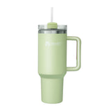 40oz Tumbler with Handle and Straw, Stainless Steel Leakproof Insulated Mug, Mint Green