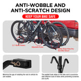 2-Bike Hitch Bike Rack, Folding Bike Carrier, 80 LBS Capacity, Fits 2'' and 1.25'' Receiver