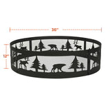 36 Inch Fire Ring with 360° Forest & Wildlife Design, Portable Steel Fire Pit Ring for Outdoor Camping