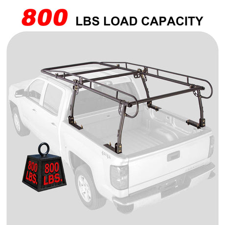 Universal Heavy-duty Steel Pickup Truck Ladder Rack, 800 LBS Capacity