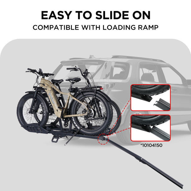 2-Bike Hitch E-Bike Rack with Ramp, Easy Fold and Tilt, Heavy Duty