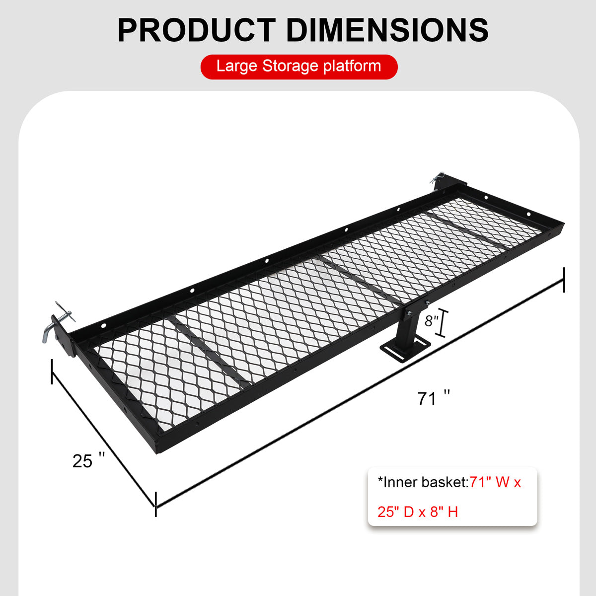 200 LB RV Bumper Rack, Cargo Carrier, for Bikes, Luggage, and Cargo