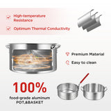 10.5 Qt. Outdoor Camping Fryer with Premium Aluminum Filter Basket and Thermometer for frying fish, wings, and seafood