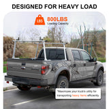 800 LBS Universal Aluminum Truck Rack, Heavy Duty Ladder Rack for Trucks & Pickups