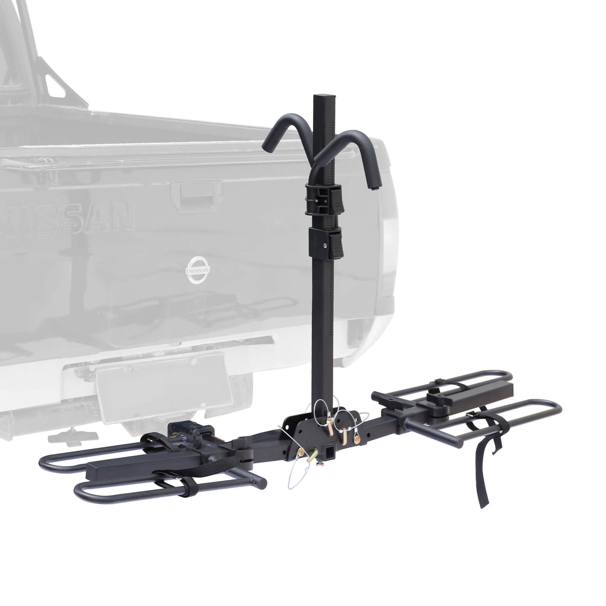 2-Bike Hitch Bike Rack, Pin Clip Folding Bike Carrier, 80 LBS Capacity, Fits 2'' and 1.25'' Receiver