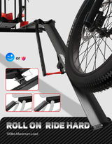 200lbs Capacity Tire-Clamp E-bike Rack with Ramp