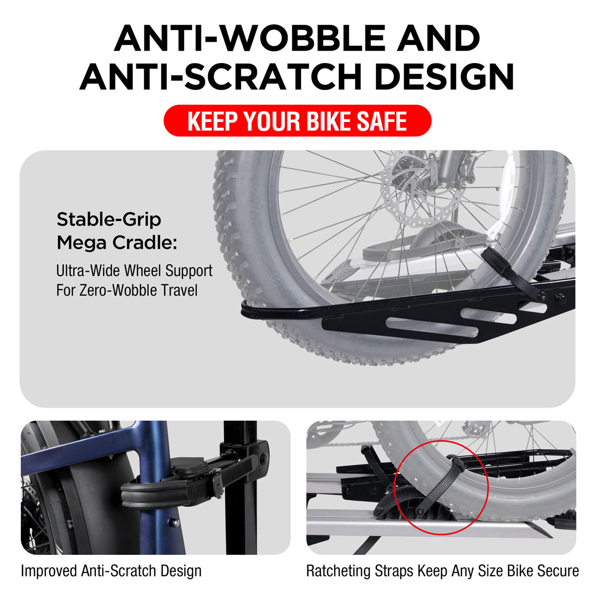 E Bike Rack Ramp 2-Bike Hitch E-bike Rack with Ramp, Fat Tire Electric Bike Carrier, 20 ...