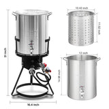 30 Qt. Turkey Deep Fryer Pot, Outdoor Turkey Boiler With Drain Spout & Propane Burner