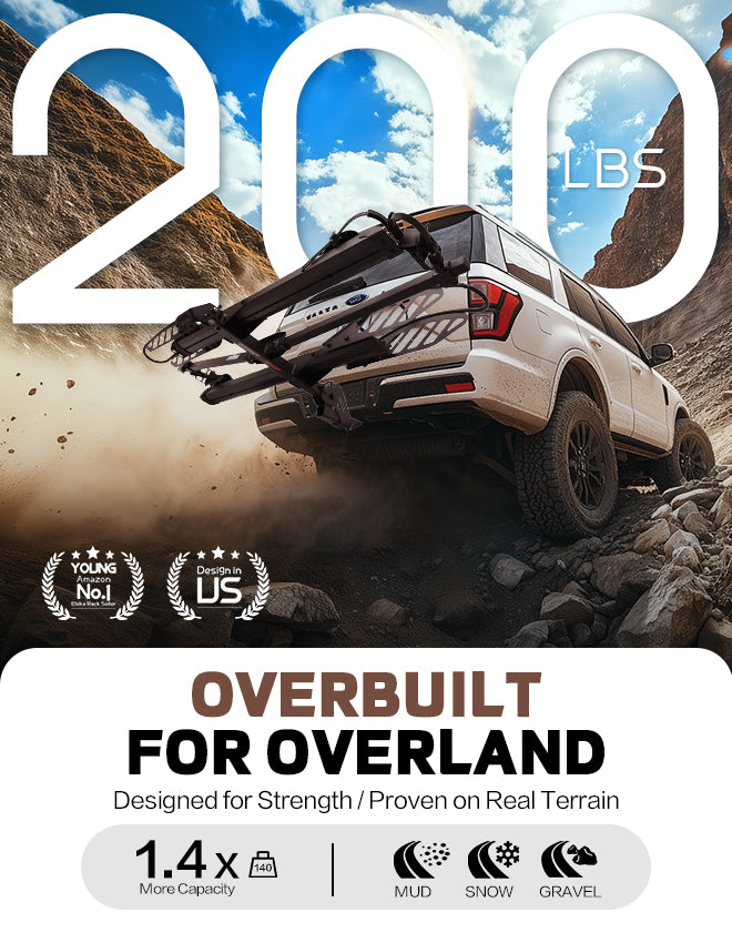 2-Bike Hitch E-Bike Rack, Easy Fold and Tilt, Heavy Duty