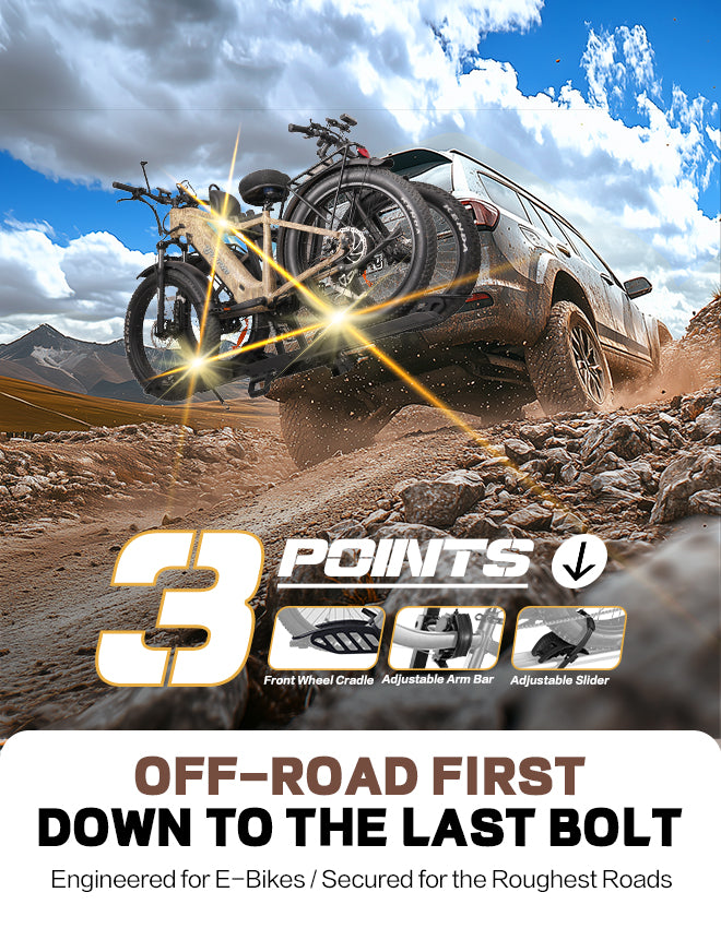 2-Bike Hitch E-Bike Rack, Easy Fold and Tilt, Heavy Duty