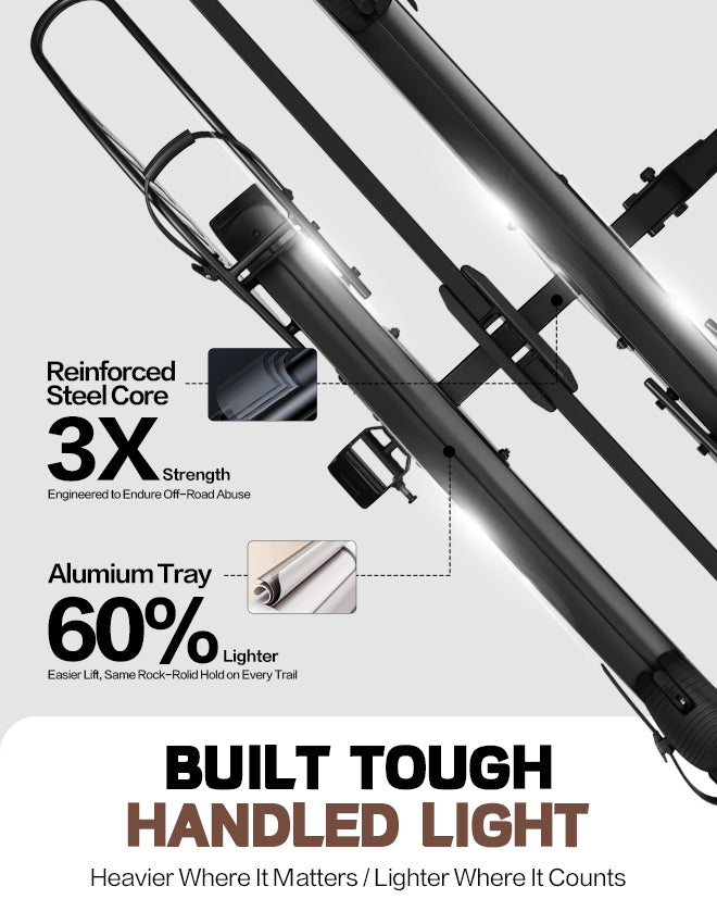 2-Bike Hitch E-Bike Rack, Easy Fold and Tilt, Heavy Duty