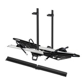 2-Bike Hitch E-Bike Rack, Easy Fold and Tilt, Silver Color with Ramp