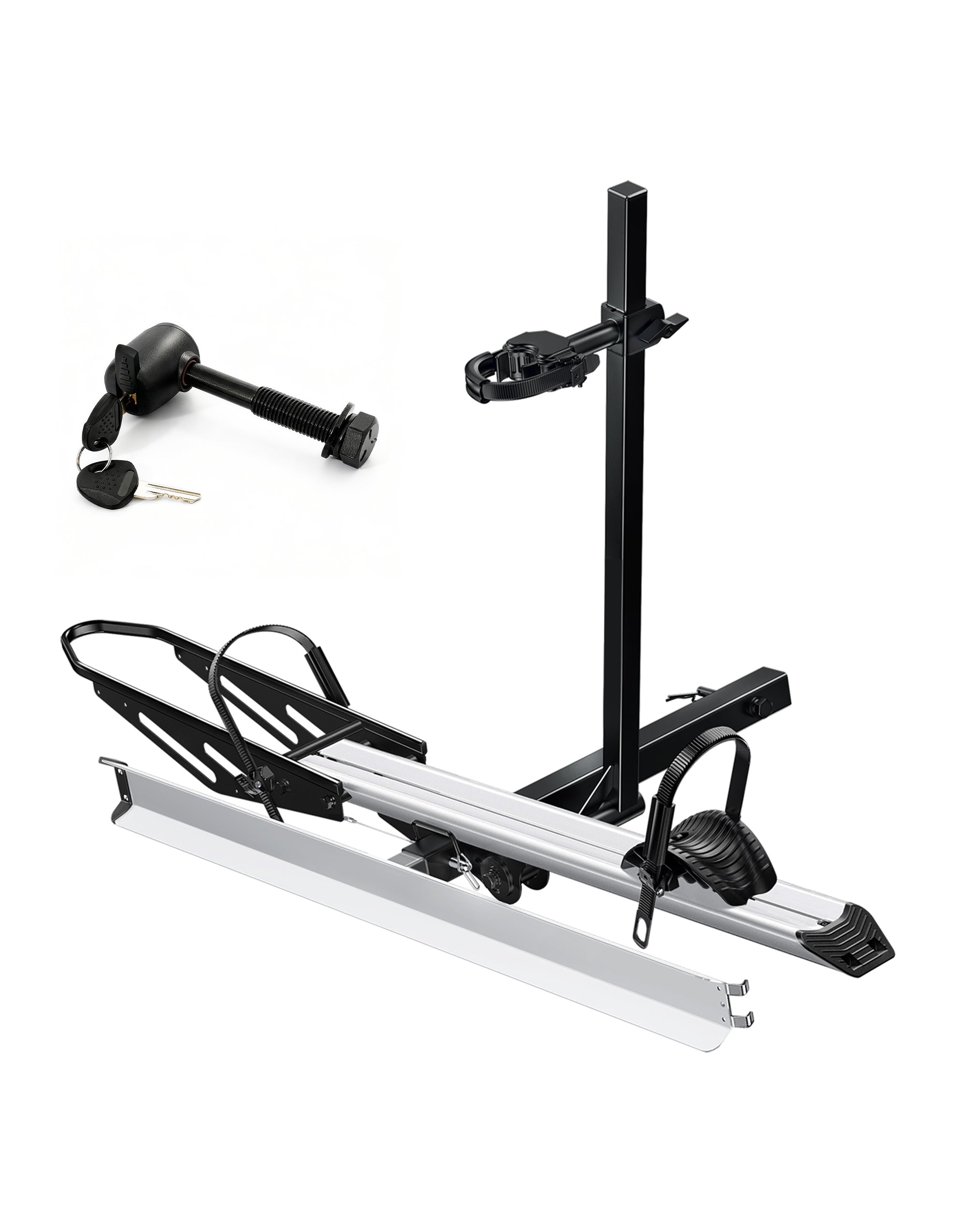 Single Hitch E-Bike Rack with Ramp and Lock