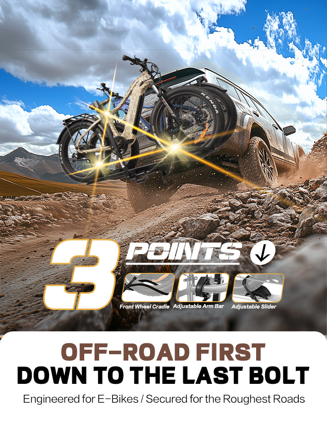 2-Bike Hitch E-Bike Rack with Ramp, Easy Fold and Tilt