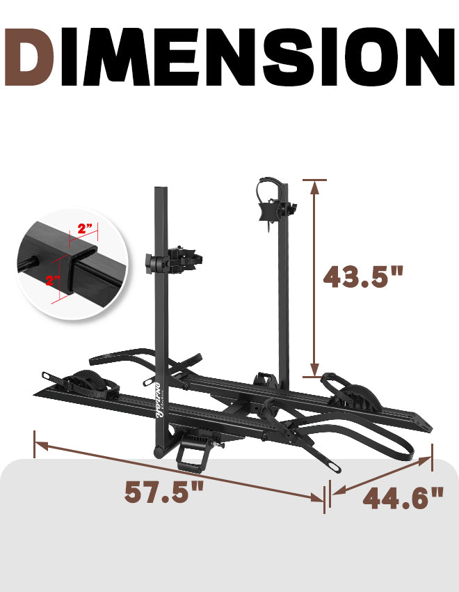 2-Bike Hitch E-Bike Rack with Ramp, Easy Fold and Tilt
