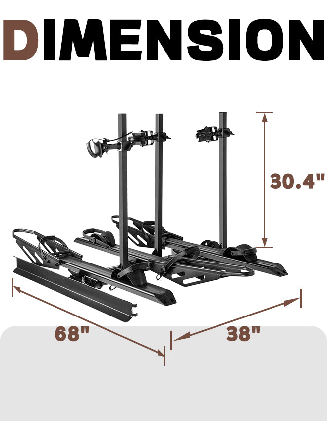 3-Bike Hitch E-Bike Rack with Ramp, Foldable