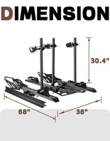 3-Bike Hitch E-Bike Rack with Ramp, Foldable