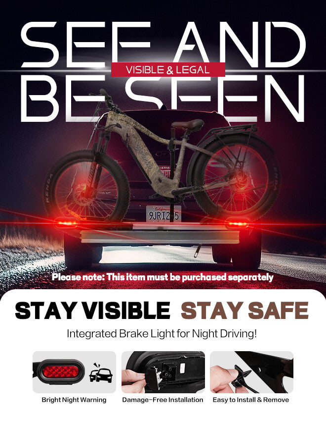 Single Hitch E-Bike Rack with Ramp, Foldable