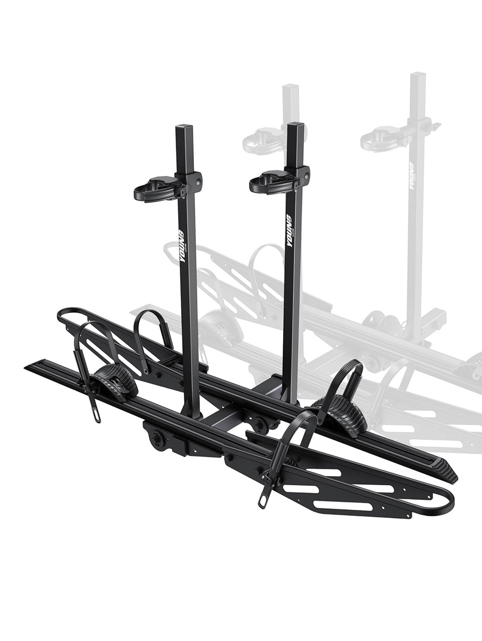 Add-On Bike Rack Extension for 4187 E-Bike Rack, 100 LBS Capacity for 2 Bikes, Fits 5" Fat Tire, Steel-Aluminum Build — NOT a Standalone Rack, Frame Extension Only