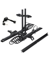 2-Bike Hitch E-Bike Rack, Easy Fold and Tilt, Heavy Duty with Ramp and Lock